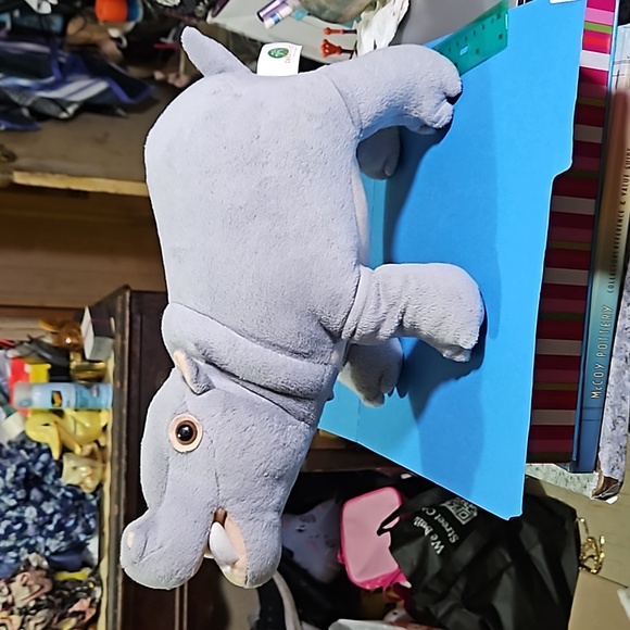 Hippopotamus plush stuffed animal 13” long x 7” tall adore - Picture 1 of 10